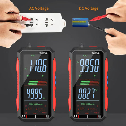 Polnilni digitalni multimeter USB – True RMS, samodejno nastavljanje območja in osvetljen LCD zaslon, CAT III 1000V