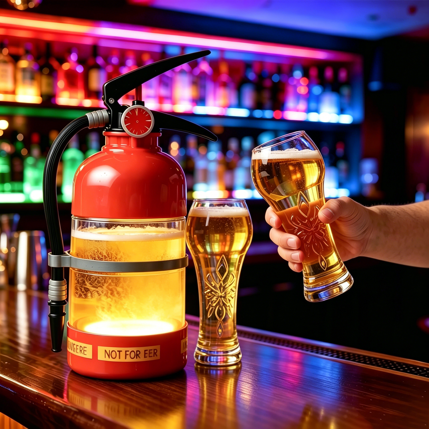 Sod piva v obliki gasilnega aparata + 🍺vrček piva – 2-litrski ročni točilnik 🍺 [Kupite enega, dobite enega brezplačno]