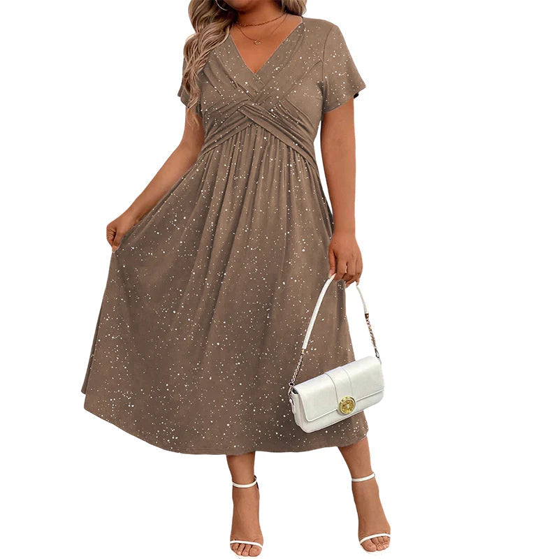👗 Elegantna obleka za ženske z V-izrezom in zasukanim detajlom spredaj ✨
