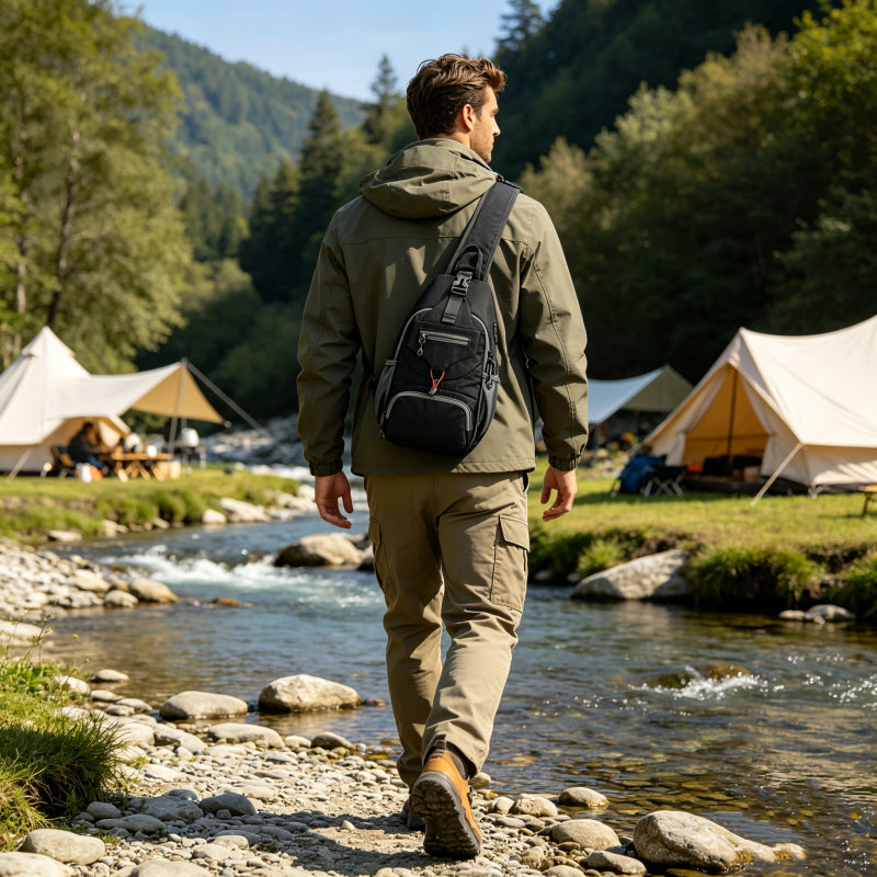 Moška outdoor torba čez ramo – večžepna, lahka in vzdržljiva