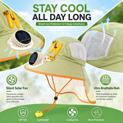 🌞Sončni klobuk z vgrajenim ventilatorjem