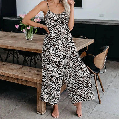 👗 Ženske modne kombinezoni s tankimi naramnicami in tiskom – 4 vzorci, S–3XL