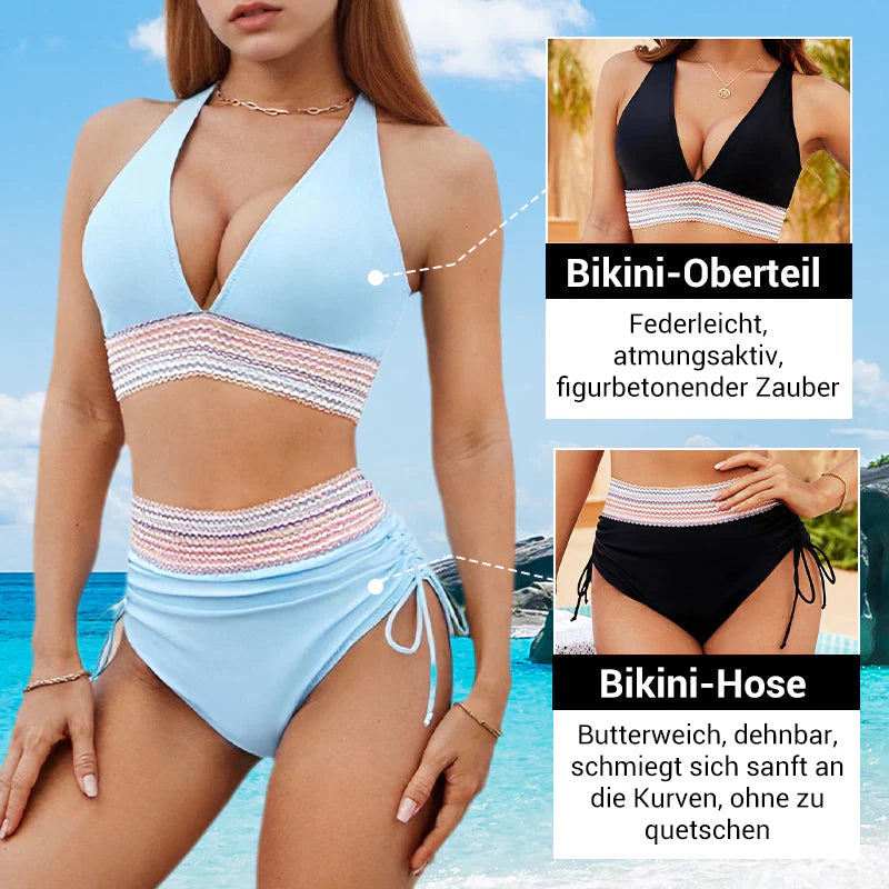 Bikini kompleti z visokim pasom, nadzorom trebuha in barvnim dizajnom