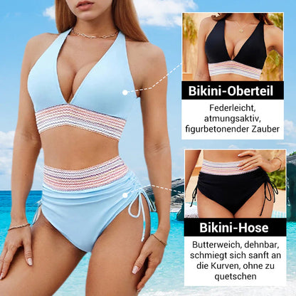 Bikini kompleti z visokim pasom, nadzorom trebuha in barvnim dizajnom