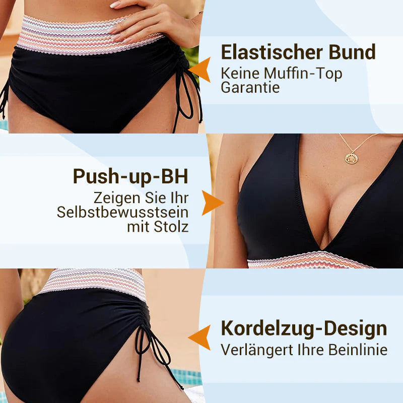 Bikini kompleti z visokim pasom, nadzorom trebuha in barvnim dizajnom