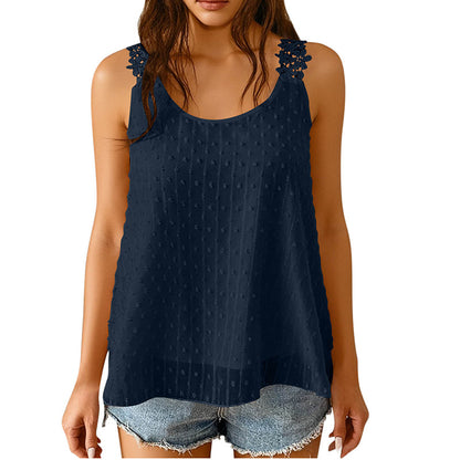 Elegantni šifonski top z čipkastimi naramnicami 🌸 – za vsako postavo | S–2XL