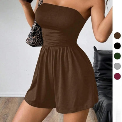 Elegantni obtiahnuty overal brez naramnic – ženski bodycon kombinezon