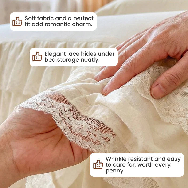 🌸 Čipkasta posteljna krila v kompletu 3 kosov – tvoja spalnica takoj postane romantičen raj miru in elegance! ✨🛏️