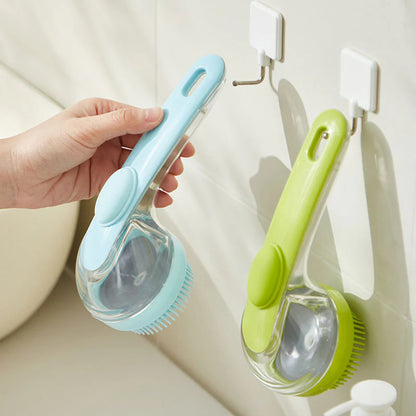 Krtača za kopanje hišnih ljubljenčkov z dozatorjem za šampon – Dolg ročaj, mehka in učinkovita 🐾🛁