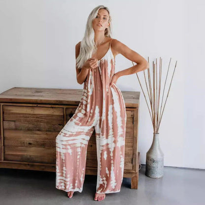👗 Ženske modne kombinezoni s tankimi naramnicami in tiskom – 4 vzorci, S–3XL