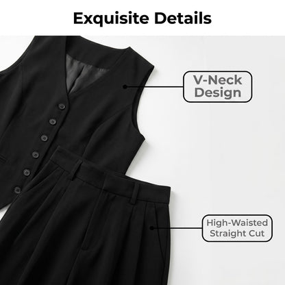 Ženski črni blazer brez rokavov v slogu Chanel: lahek, eleganten poletni komplet