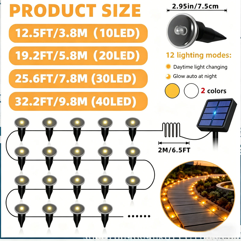 🚨Sončne solarne vrtne svetilke za pot | LED solarne luči za vrt💡