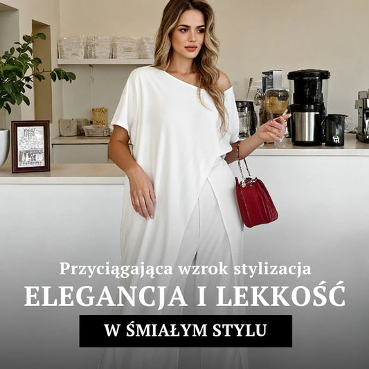 Enobarvni komplet top z golimi rameni in hlače