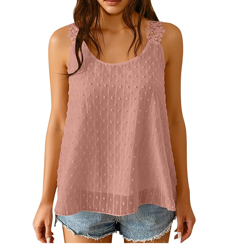Elegantni šifonski top z čipkastimi naramnicami 🌸 – za vsako postavo | S–2XL