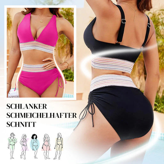 Bikini kompleti z visokim pasom, nadzorom trebuha in barvnim dizajnom