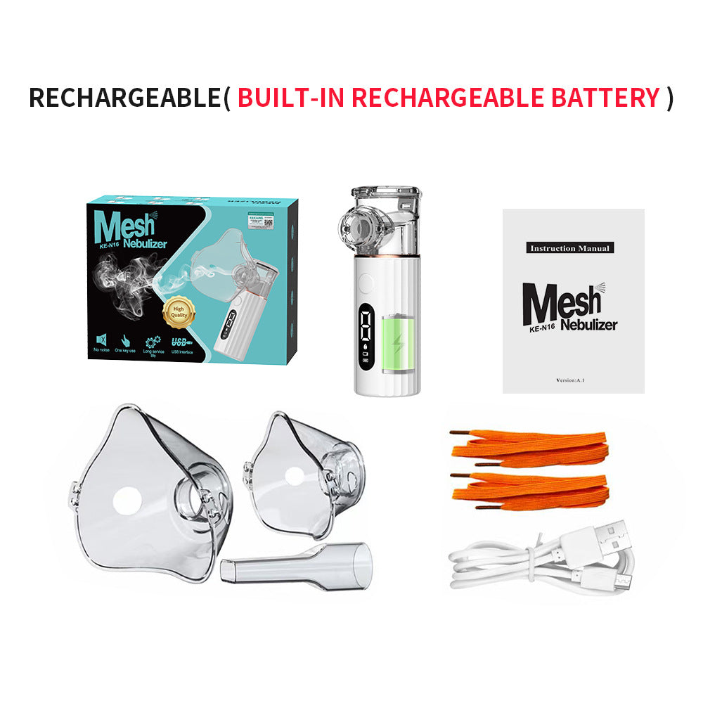 Polnilni ročni atomizer za dom, medicinski razred, ultrazvočni atomizer z veliko količino megle, pametni inhalacijski atomizer