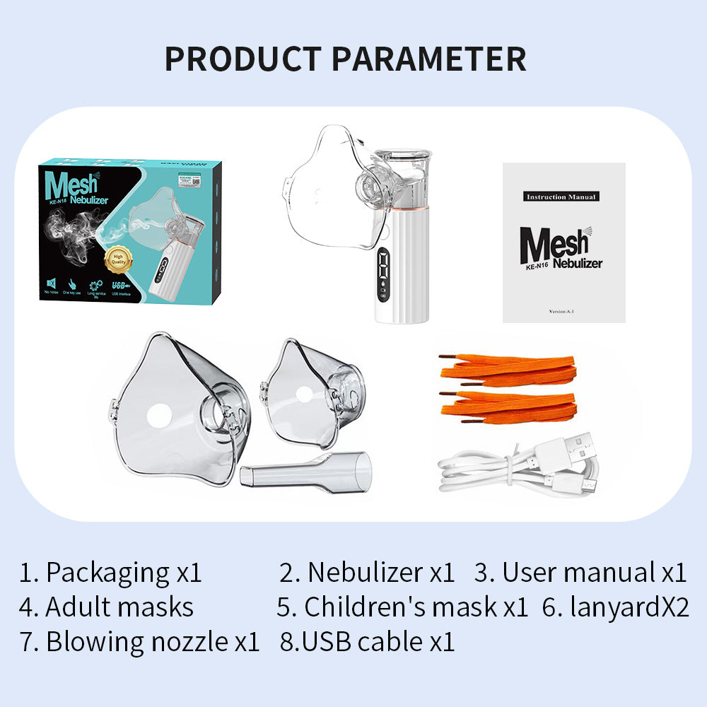 Polnilni ročni atomizer za dom, medicinski razred, ultrazvočni atomizer z veliko količino megle, pametni inhalacijski atomizer