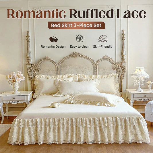 🌸 Čipkasta posteljna krila v kompletu 3 kosov – tvoja spalnica takoj postane romantičen raj miru in elegance! ✨🛏️