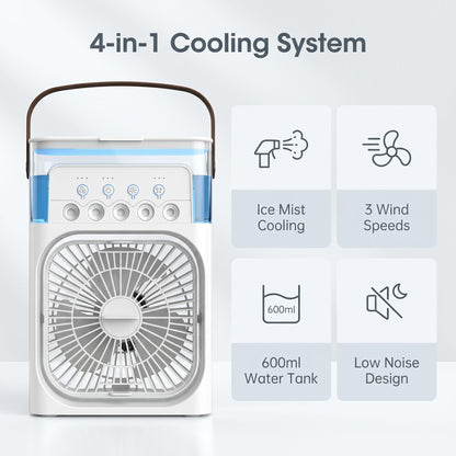 Namizni ventilator z meglico in vlažilcem zraka