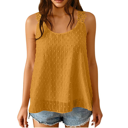 Elegantni šifonski top z čipkastimi naramnicami 🌸 – za vsako postavo | S–2XL