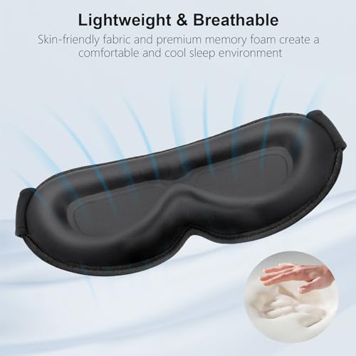 3D ergonomska maska za spanje z 100% zatemnijo – brez pritiska na oči in ušesa