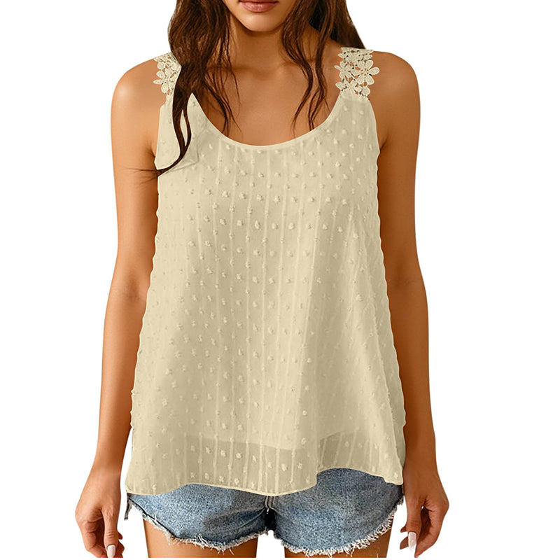 Elegantni šifonski top z čipkastimi naramnicami 🌸 – za vsako postavo | S–2XL