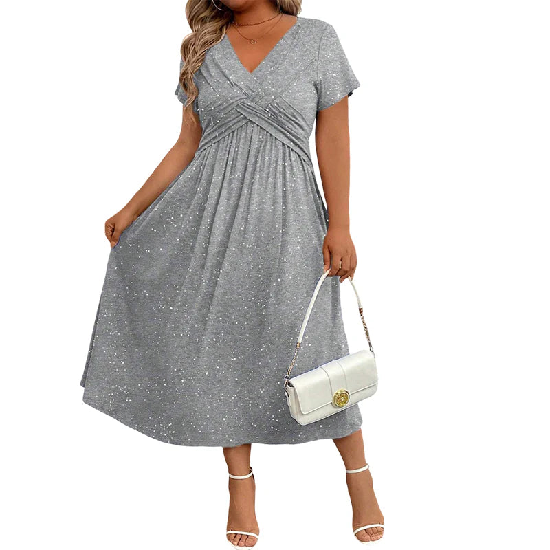 👗 Elegantna obleka za ženske z V-izrezom in zasukanim detajlom spredaj ✨