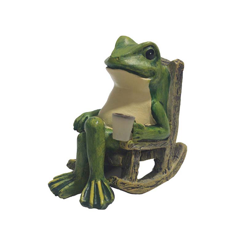 🐸Sončna žabica na gugalnem stolu – Solarna svetilka za vrt in teraso