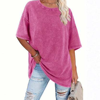 👕 Ženska vintage oversized majica z efektom pranja – udobna in stilska