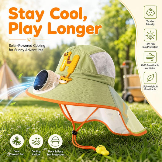 🌞Sončni klobuk z vgrajenim ventilatorjem
