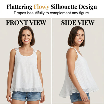 Elegantni šifonski top z čipkastimi naramnicami 🌸 – za vsako postavo | S–2XL