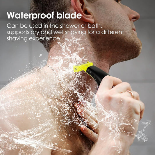 Prenosni električni brivnik, popolnoma pralen, večnamenski brivnik z rezili, ki se polnijo prek USB-ja