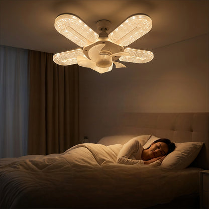 LED svetilka z ventilatorjem in 5 krili – kristalni učinek
