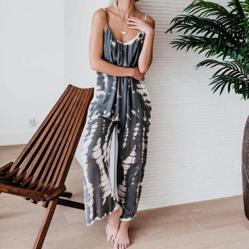 👗 Ženske modne kombinezoni s tankimi naramnicami in tiskom – 4 vzorci, S–3XL