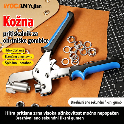 Kovinski luknjač za usnje + kovinska sponka za ušesce | Komplet za luknjanje