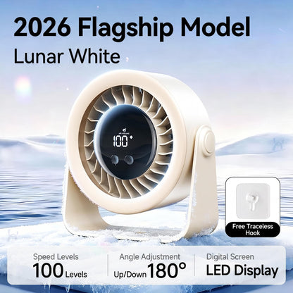 Namizni ventilator 2026 – USB polnjenje z LED zaslonom