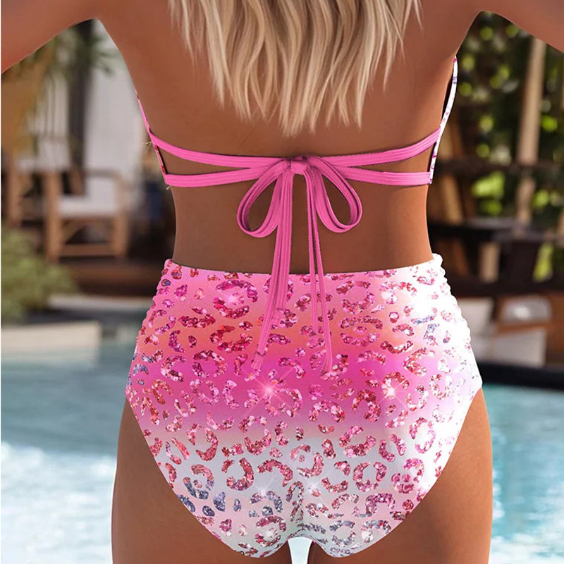 👙🌊Seksi potiskani bikini modrček brez naramnic