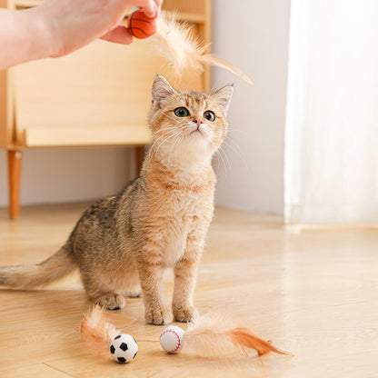 🔥Kupi 1 dobi 2 gratis🔥⚽ Interaktivna mačja žogica 🐱 Vzmetna poskakujoča mačja igrača – Baterije niso potrebne, zagotavlja neprekinjeno zabavo!