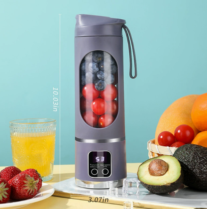 450 ml digitalni prenosni brezžični sokovnik v obliki skodelice – 12 rezil, LED zaslon