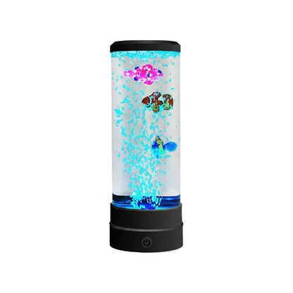 LED-svetilka za akvarij z motivom ribic v mehurčkih