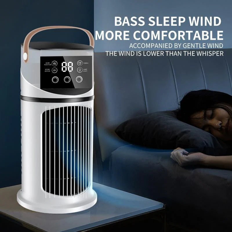 💨USB ventilator za tekočinsko hlajenje❄️ z RGB svetlobnimi učinki | 9 hitrosti ventilatorja, vlažilec zraka, nočna lučka🧊