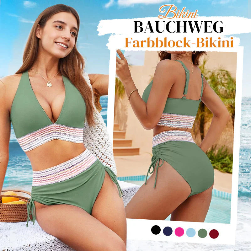 Bikini kompleti z visokim pasom, nadzorom trebuha in barvnim dizajnom