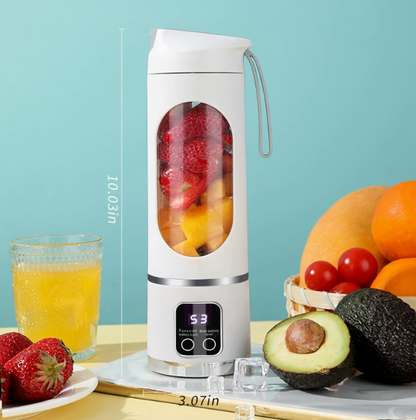 450 ml digitalni prenosni brezžični sokovnik v obliki skodelice – 12 rezil, LED zaslon