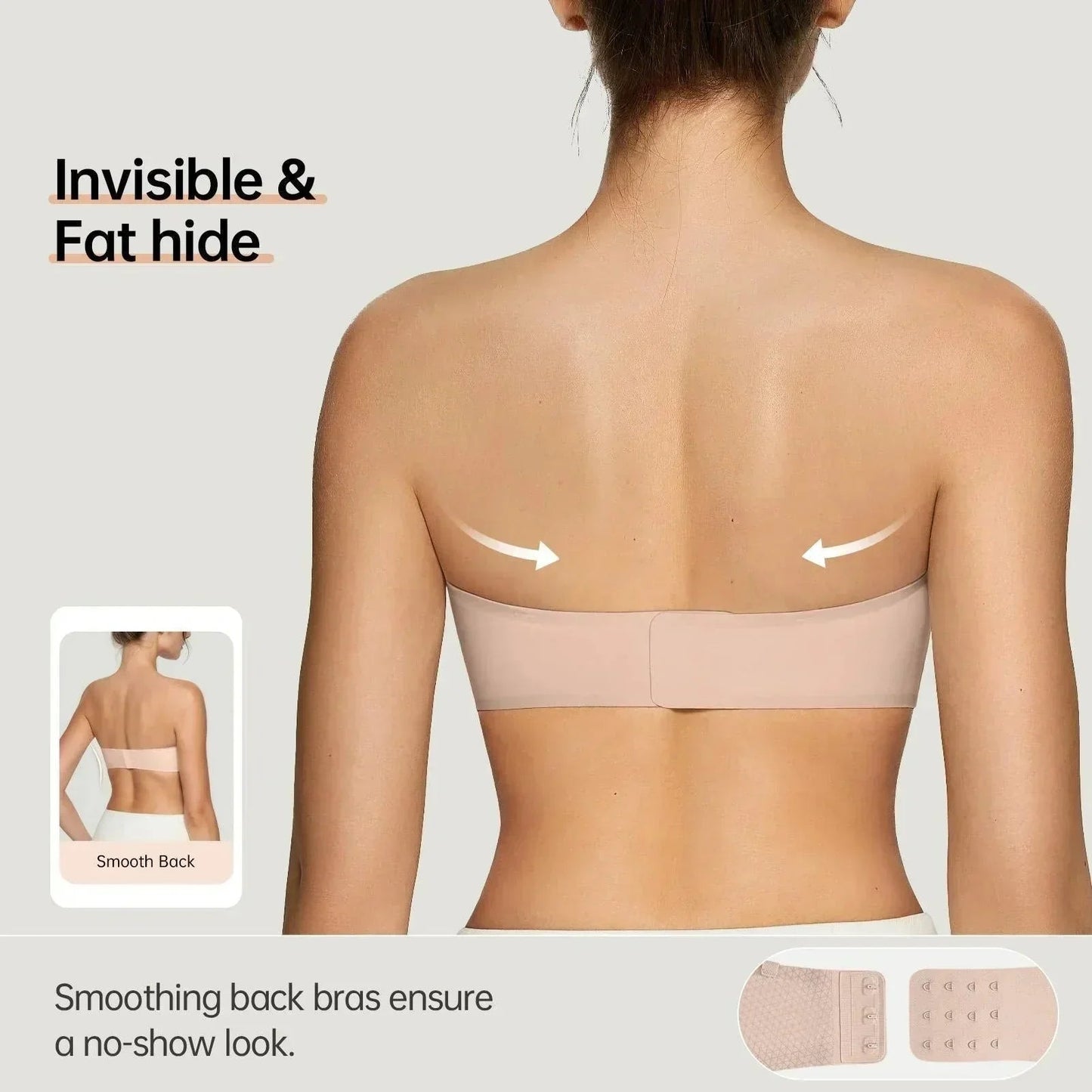 Dámska podprsenka bez ramienok – Push-up Bandeau | Protišmyková, Bezkosticová, Bezšvová【🔥1+1 zadarmo】