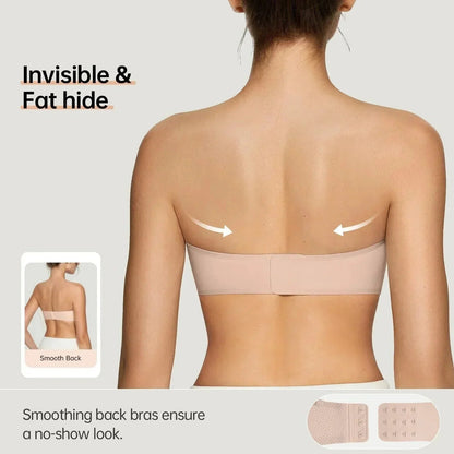 Dámska podprsenka bez ramienok – Push-up Bandeau | Protišmyková, Bezkosticová, Bezšvová【🔥1+1 zadarmo】