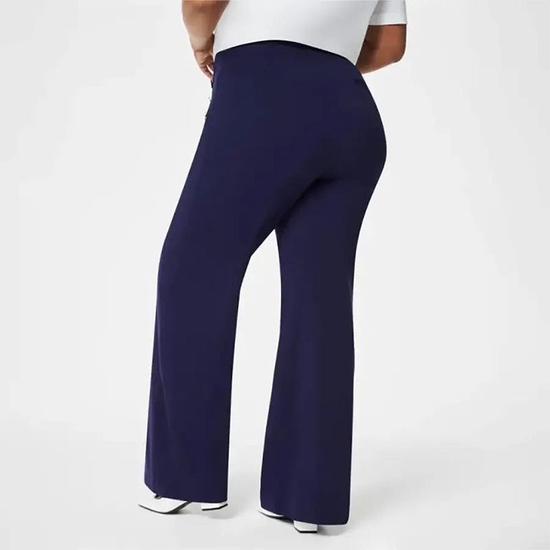 🔥 Ženske hlače velikosti Plus Size z visokim nartom in širokimi hlačnicami