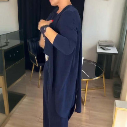 💝Elegantni tridelni komplet z dolgim kardiganom (vključuje bluzo in hlače)